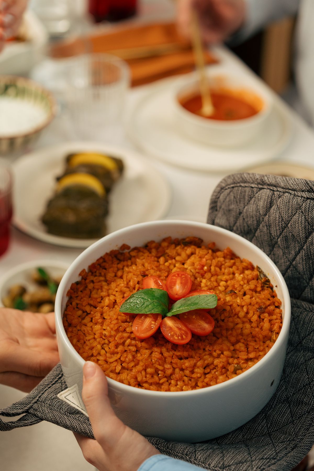 Geleneksel Amasya İç Pilav servisi