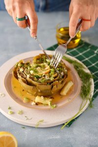 Aydın enginar dolması zeytinyağlı servis
