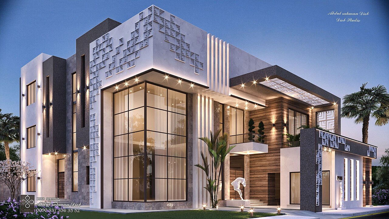 Modern lüks villanın iç mekan tasarımı