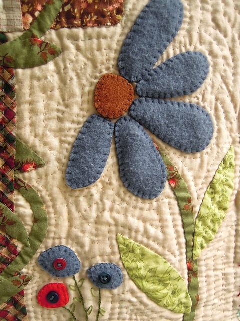 Patchwork kumaş çiçek deseni