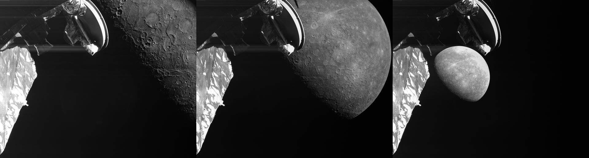BepiColombo'nun Merkür'den geçerken çektiği görüntü