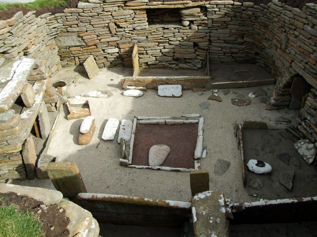 Skara Brae tas evi ic mekan ve mobilyalar