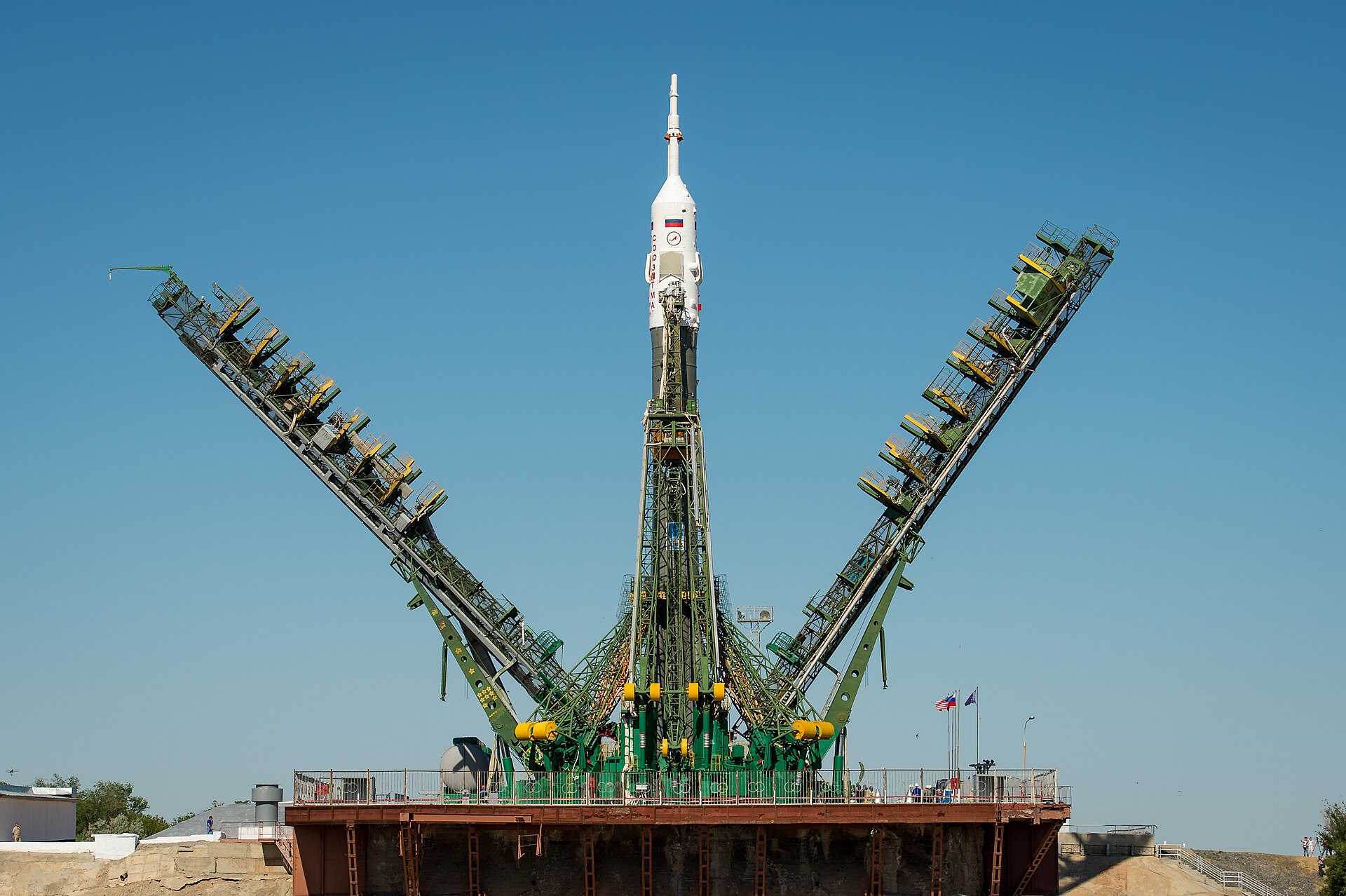 Soyuz roketi fırlatma rampasında
