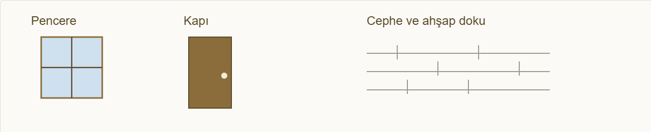 köşk maketi Çizim 5: Cumba, pencere ve süsleme detayı.