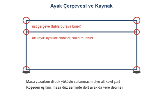 Ayak cercevesi ve kaynak cizimi