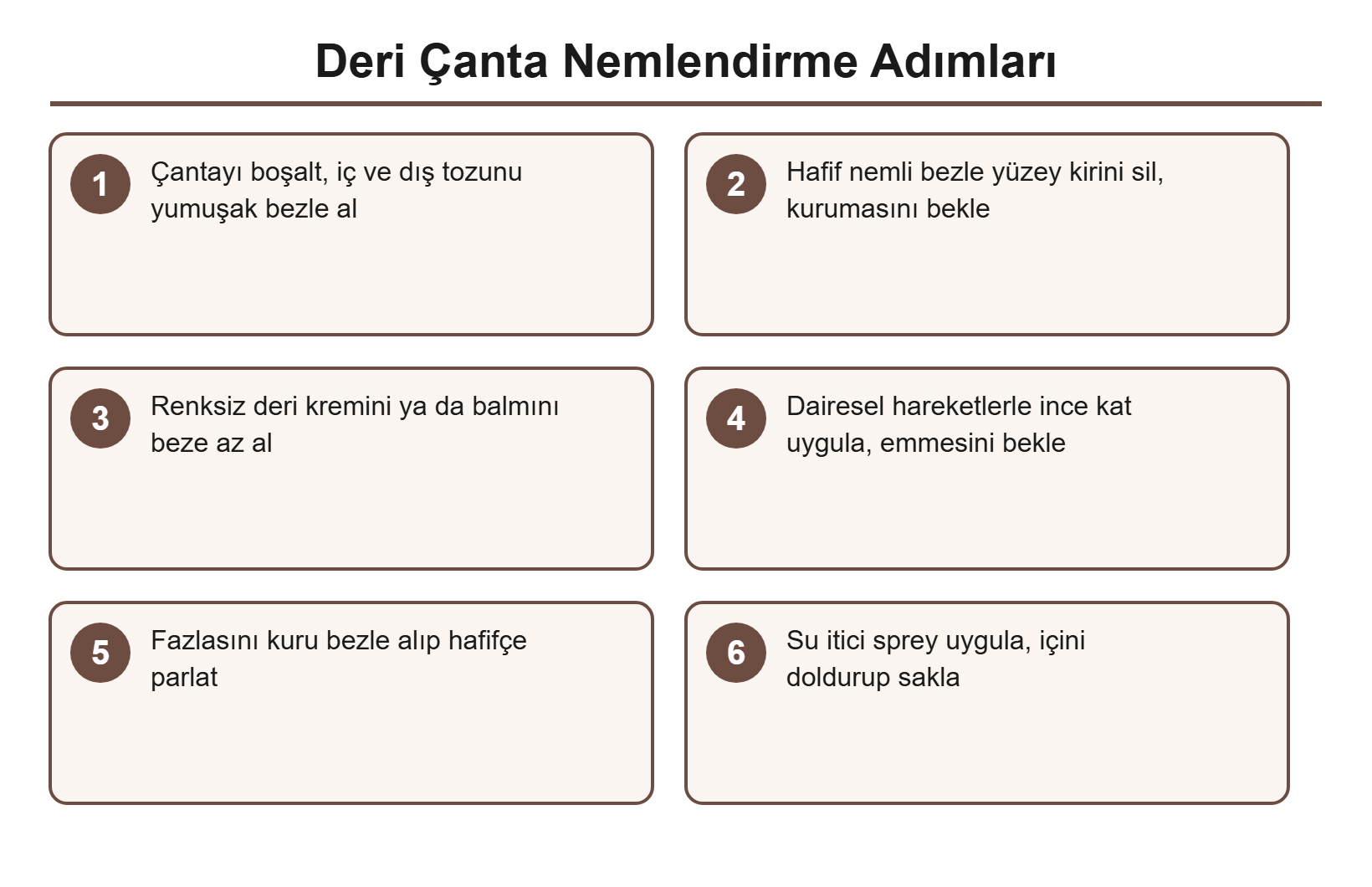 Deri çanta nemlendirme adımları