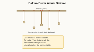 dal süsleme çizim 1: Yatay ana dala kademeli sarkıtma ve bağlama noktaları.