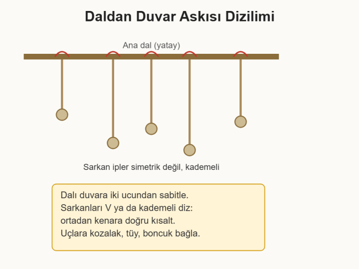 Dallardan Rustik Duvar ve Masa Süsleri