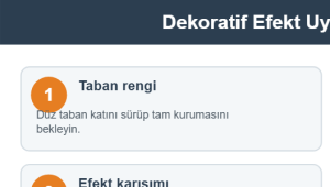 Dekoratif Efekt Uygulama Aşamaları
