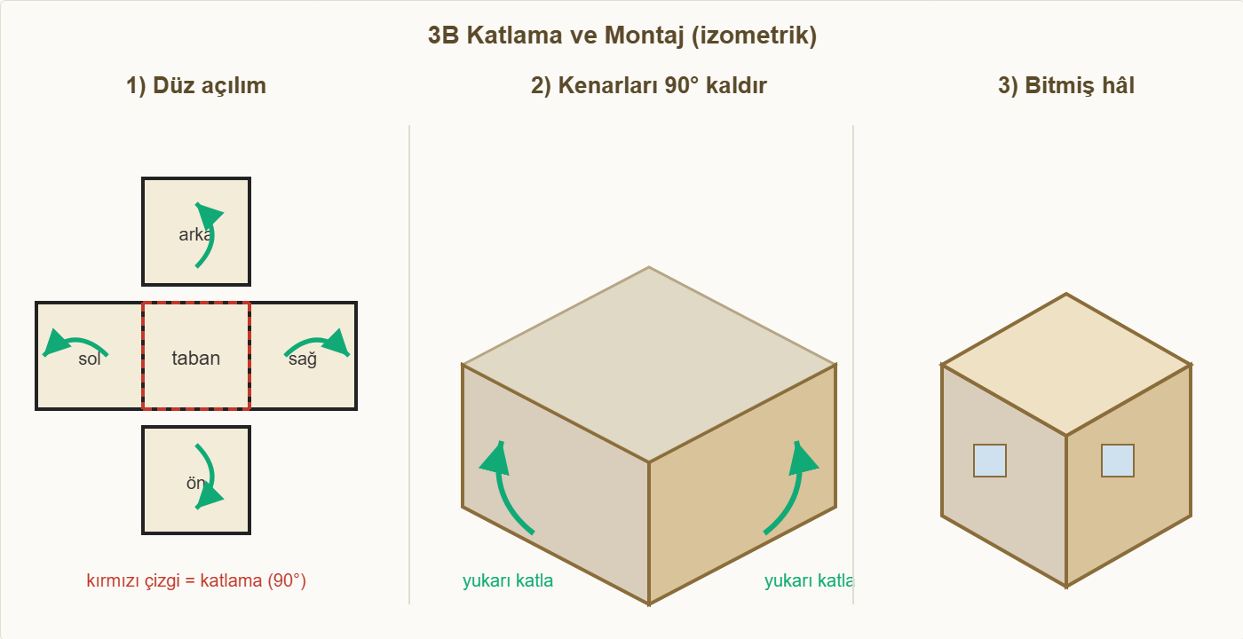 dekoratif şömine maketi 3b katlama