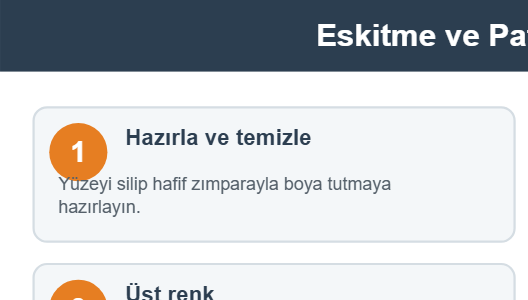 Eskitme ve Patine ile Mobilyaya Yeni Görünüm