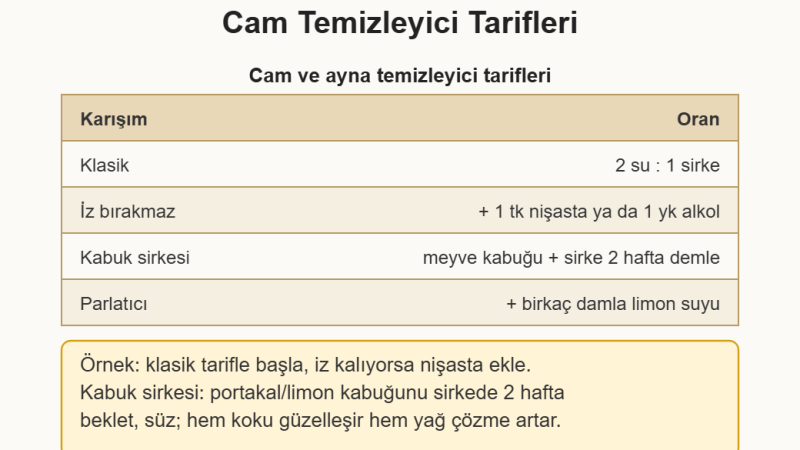Kabuk Sirkesiyle Cam ve Ayna Temizleyici