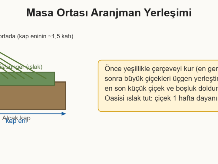 Kozalak, Dal ve Yosundan Masa Ortası Aranjman