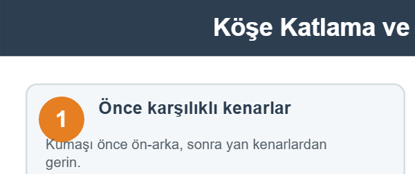 Köşe Katlama ve Gerdirme Tekniği