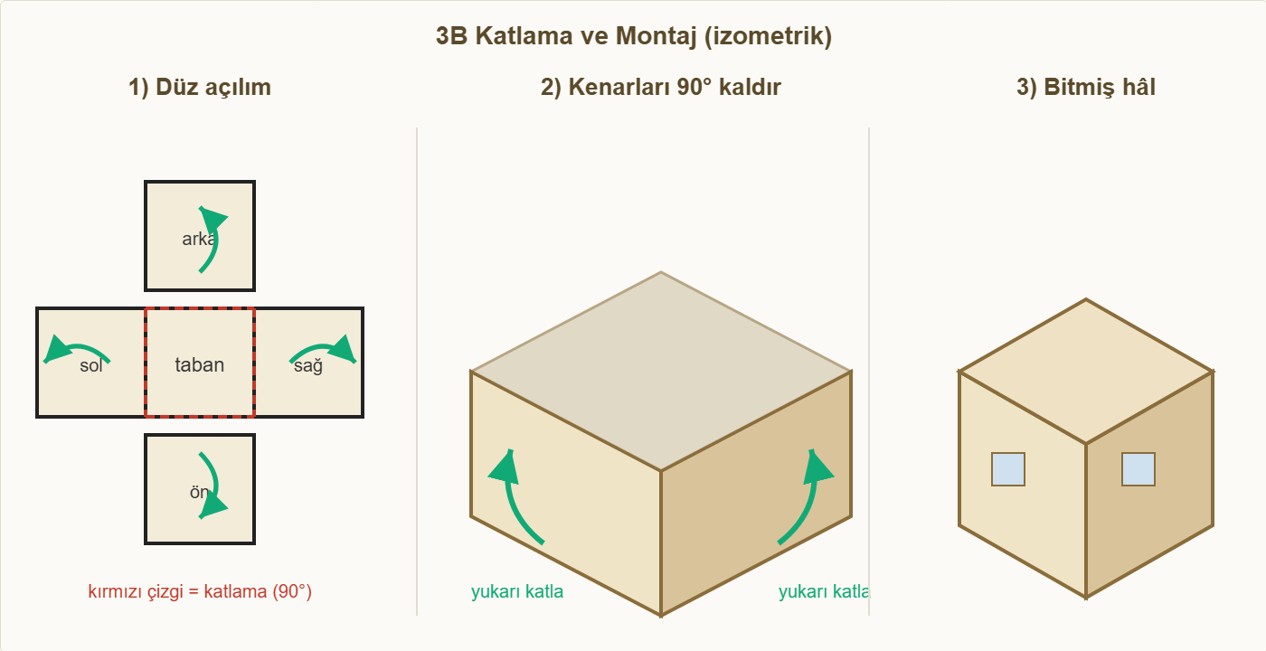 minyatür kafe maketi 3b katlama