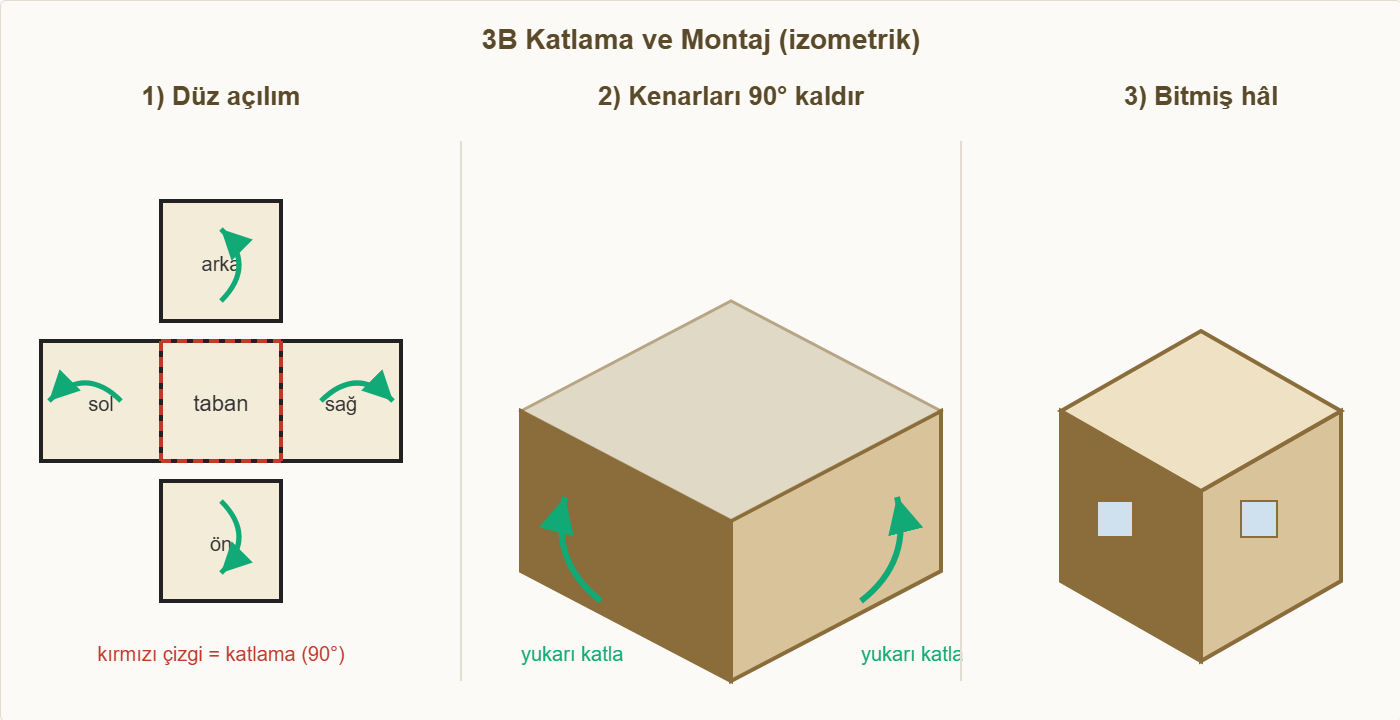 minyatür kitaplık maketi 3b katlama