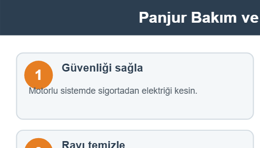 Panjur ve Stor Bakımı ve Tamiri