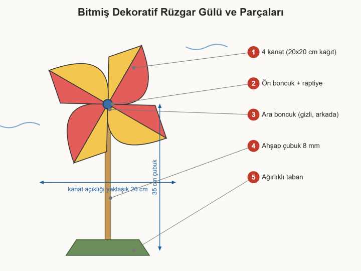Rüzgar Gülü Nasıl Yapılır? Dönen Dekoratif Rüzgar Gülü