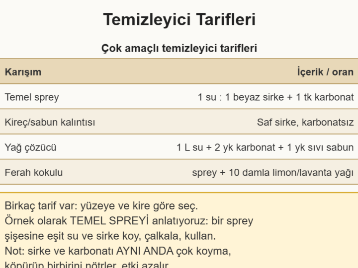 Sirke ve Karbonatla Çok Amaçlı Yüzey Temizleyici