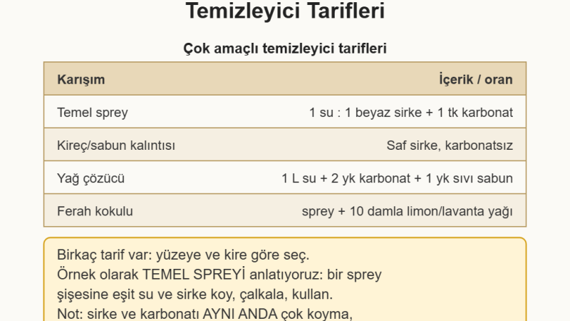 Sirke ve Karbonatla Çok Amaçlı Yüzey Temizleyici