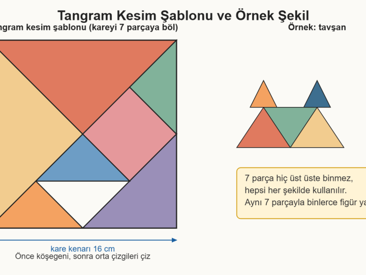Tangram Setini Kendin Yap ve Şekilleri Çöz