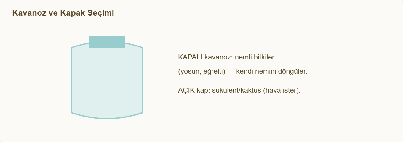 teraryum maketi Çizim 4: Kapalı ve açık kap seçimi.