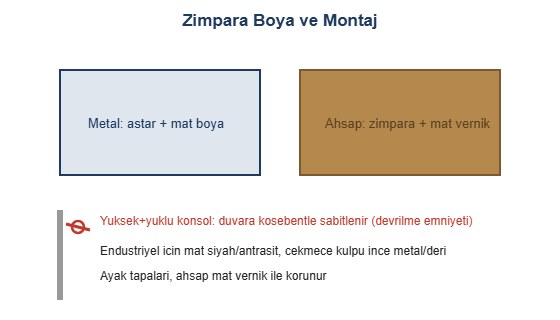 Zimpara boya ve montaj cizimi
