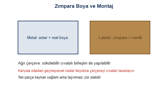 Zimpara boya ve montaj cizimi